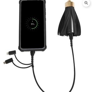 Brown Tassel Keychain Portable Charger